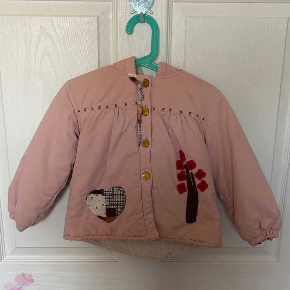 Pink Kids Jacket with Heart and Tree Design for 3T